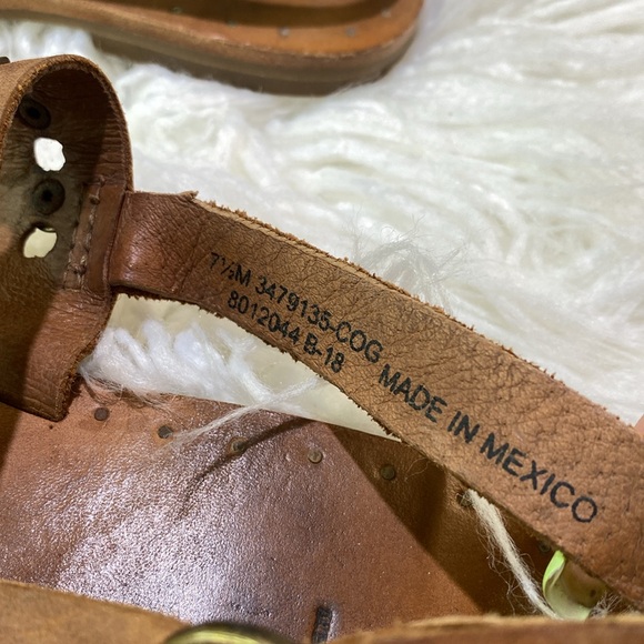 Frye Sandals Womens 6 Ally 2 Band Hammered Stud Sling Leather Brown - Picture 7 of 8